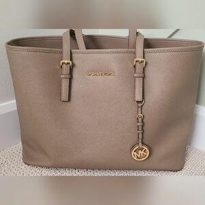 Michael Kors Tan Tote Bag with Gold Accents